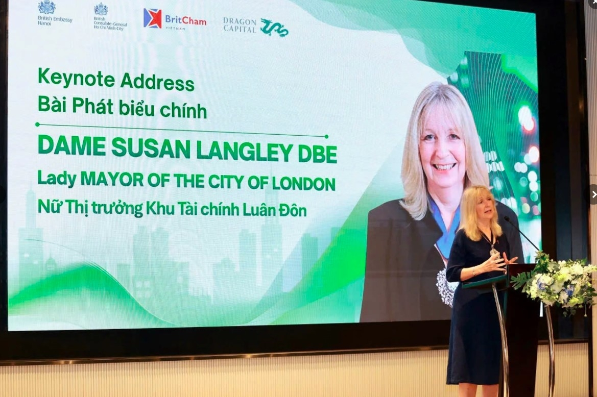 Lady Mayor Susan Langley Langley welcomes the VIFC’s move into implementation and Vietnam’s upcoming FTSE Russell market upgrade, citing progress in the country’s capital market. (Photo: Organisers)
